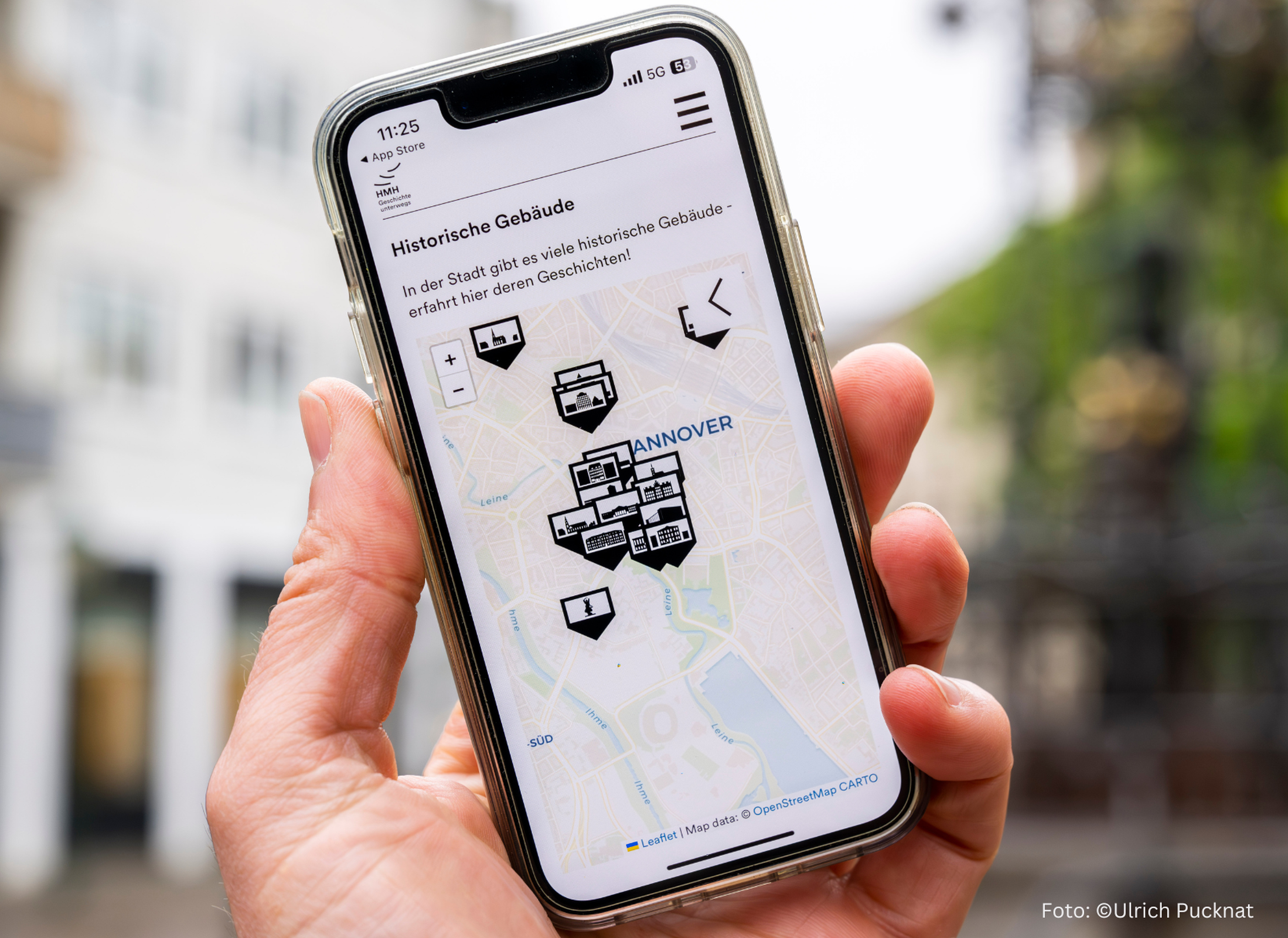 Geschichte Unterwegs App - Karte von Hannvoer