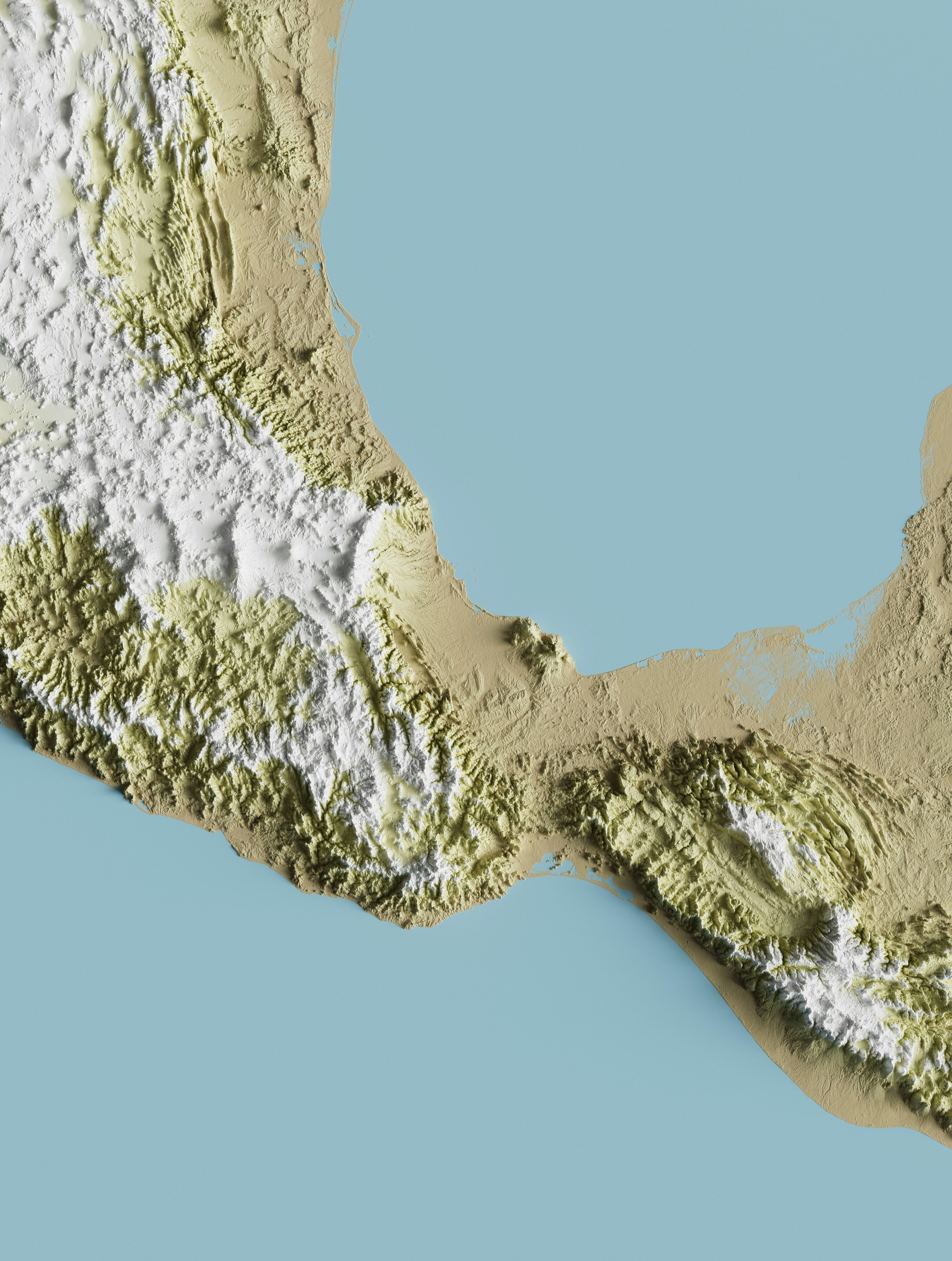 3D gerendertes Terrain wird in einer Kartenebene angezeigt